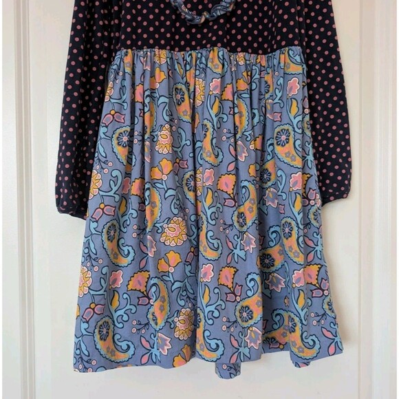 Matilda Jane Moments With You To The Market Polkadot Paisley Dress Girls Size 10 - Picture 3 of 6